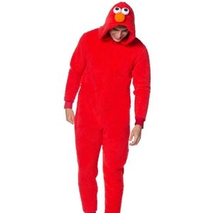 Sesame Street Adult Sized Elmo Costume Zip Up Jumpsuit Size L/XL